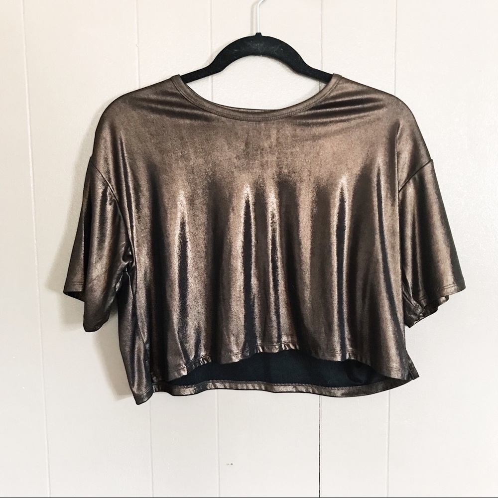 Forever 21 Metallic Crop Top